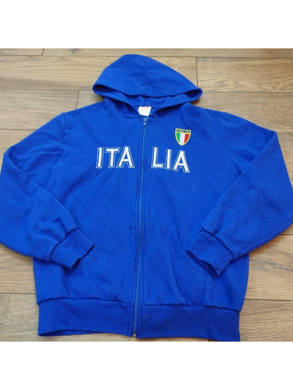 Italia Hoodie Blue Its Sz L Large Italy Zip Up Sweatshirt embroidered jacket